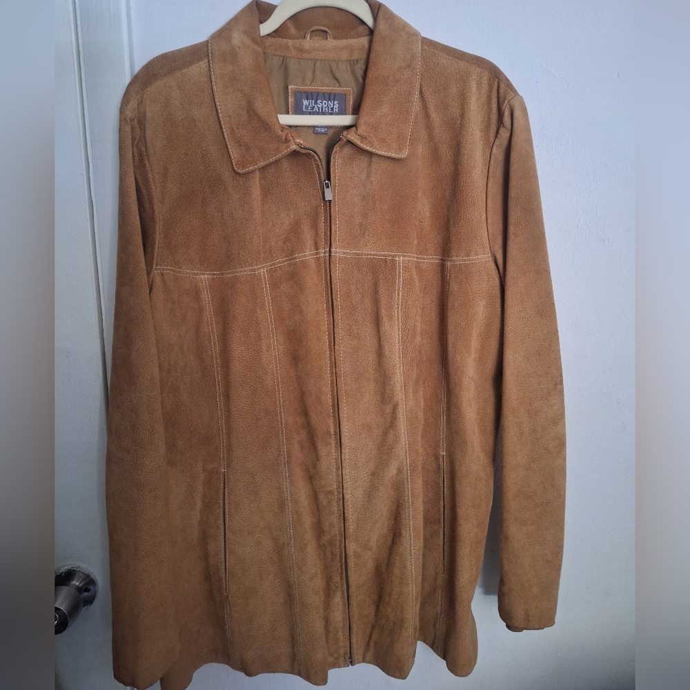 Wilsons Leather Tan Brown Leather Jacket 2X